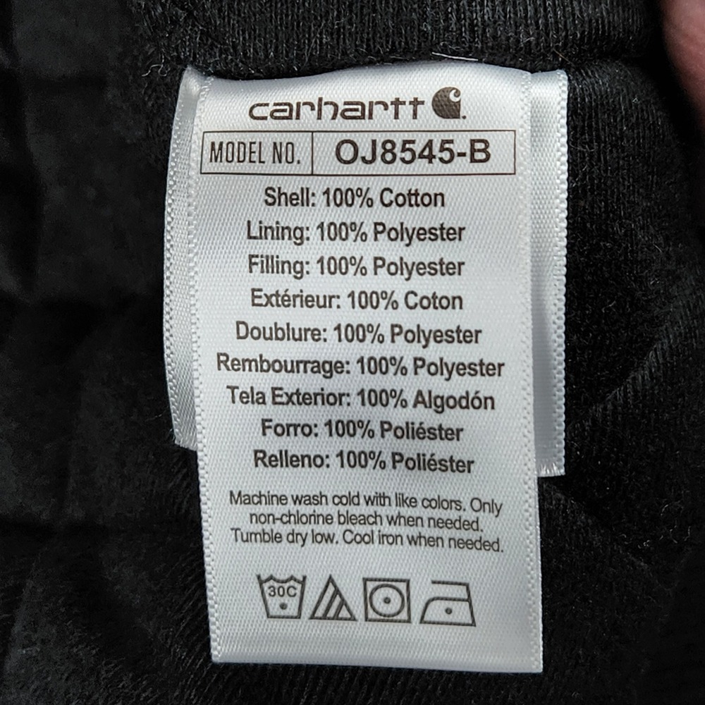 Carhartt Flannel Quilt Lined Active Jacket‎ Youth Medium 10 12 Black OJ8545-B - Picture 5 of 9